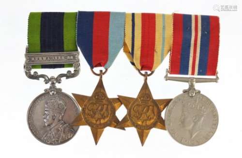 British Military World War II medal group including the India general service medal with Burma