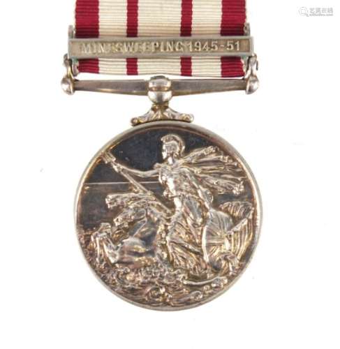 British Military George VI medal with minesweeping 1945-51 bar, awarded to KX528734AETAITSTO1RN :