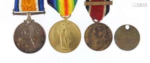British Military World War I pair awarded to 202030OTE.W.J.EDWARDS.S.STAFF.R. together with a