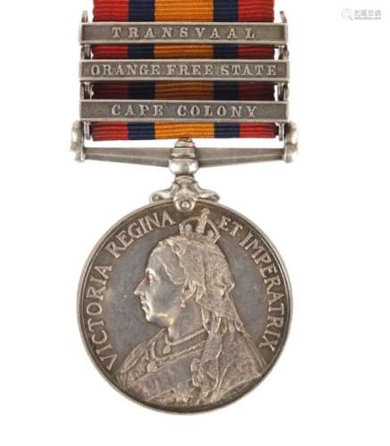 Victorian British military South Africa medal with Transvaal, Orange Free State and Cape Colony