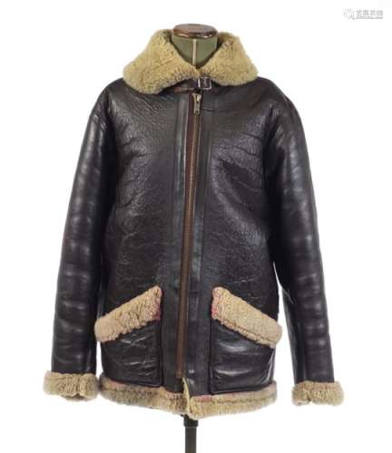 Military interest Irvine type brown leather flying jacket : For Further Condition Reports Please