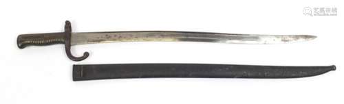 French military interest long bayonet scabbard, 72cm : For Further Condition Reports Please Visit