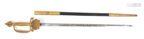 Military interest court sword by J R Andre of Bangkok, 71.5cm length : For Further Condition Reports