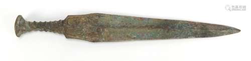 Islamic patinated bronze short sword, 36cm in length : For Further Condition Reports Please Visit