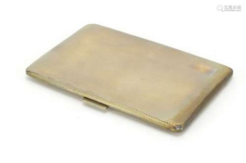 Rectangular silver cigarette case with engine turned decoration, Birmingham 1954, 13cm in length,