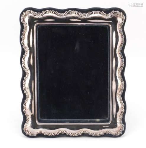 Large rectangular silver framed easel mirror, BSC Ltd London 1994, 27cm high : For Further Condition