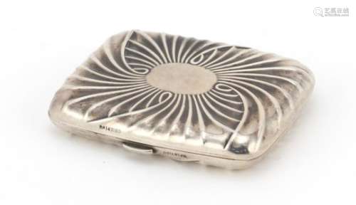 Victorian silver cigarette case with embossed decoration, by William Neale, Birmingham 1892, 8.5cm