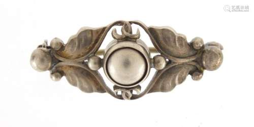 Danish silver brooch by Georg Jensen,numbered 224P, with a Georg Jensen jewellery box, 3cm in