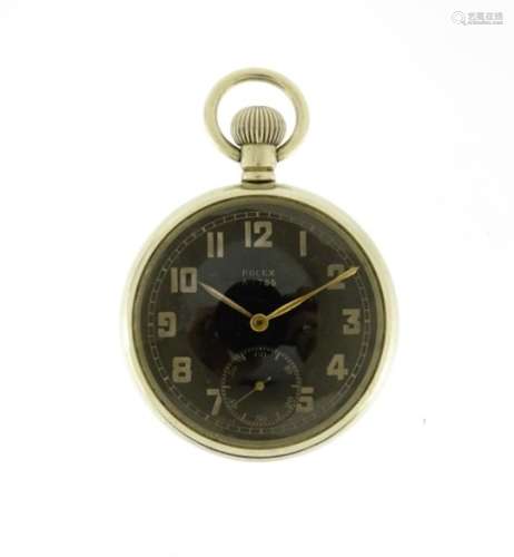 Military interest Rolex pocket watch, numbered A4186 to the dial, 5cm in diameter : For Further