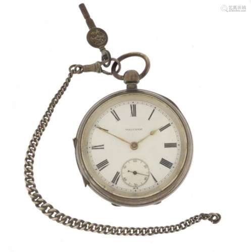 Gentleman's silver Waltham Mass open face pocket watch with subsidiary dial, the movement numbered