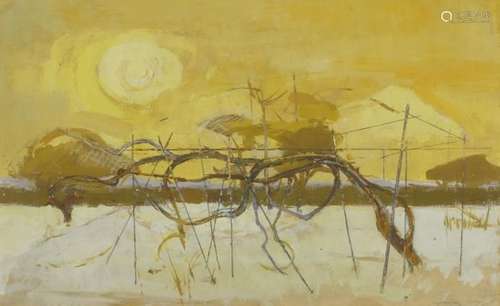 Attributed to Graham Sutherland - Vine Pergola, mixed media, possible monogram in the centre,