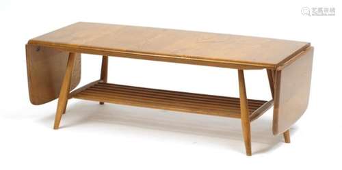 Ercol light elm 456 drop leaf coffee table, 36cm H x 108cm W (folded) x 46cm D : For Further