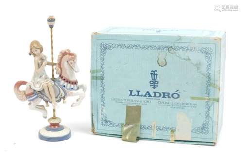 Lladro figure carousel girl on horse with box, numbered 1469, 36cm high : For Further Condition