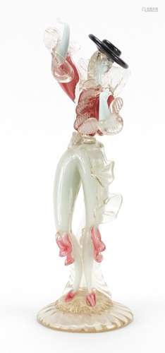 Large Murano glass figure of a dancer, 37cm high : For Further Condition Reports Please Visit Our