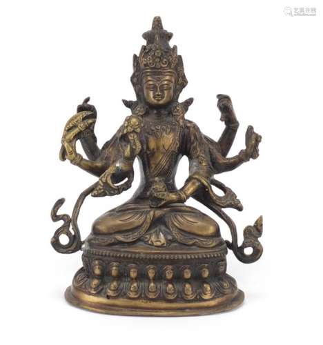 Chino Tibetan bronze figure of Buddha, 21.5cm high : For Further Condition Reports Please Visit