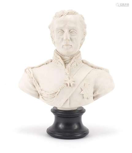 Parian style bust of Duke of Wellington, 31cm high : For Further Condition Reports Please Visit