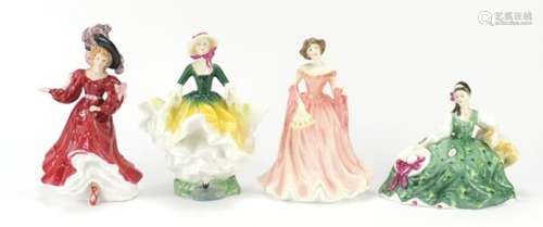 Four Royal Doulton figurines, Elyse HN2474, Becky HN2740, Ruth HN4099 and Patricia HN3365, the