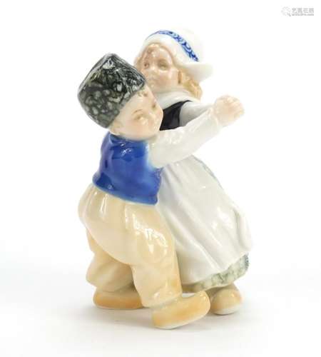 Karl Enz figure of two dancing children, 14.5cm high : For Further Condition Reports Please Visit