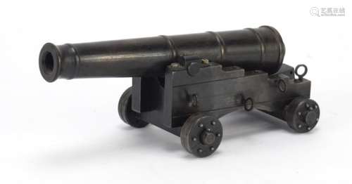 Bronze table cannon, 19.5cm in length : For Further Condition Reports Please Visit Our Website,