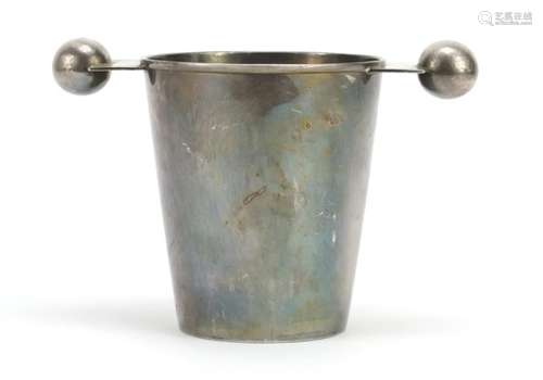 Art Deco silver plated ice bucket, 14.5cm high : For Further Condition Reports Please Visit Our