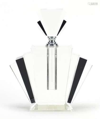 Art Deco style oversized flashed glass scent bottle, 24cm high : For Further Condition Reports