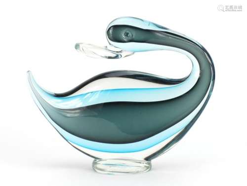 Large Murano glass duck, 29.5cm wide : For Further Condition Reports Please Visit Our Website,