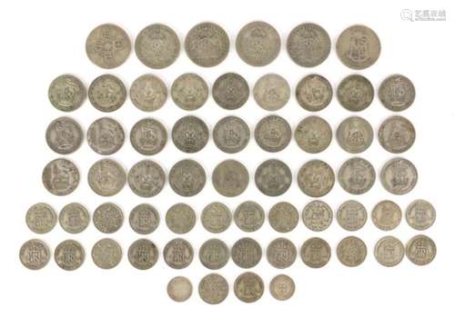 British pre-1947 coinage including shillings and six pences, 286g : For Further Condition Reports