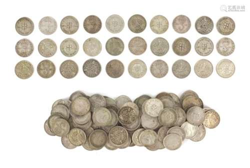 British pre-1947 coinage including three pences, 161g : For Further Condition Reports Please Visit