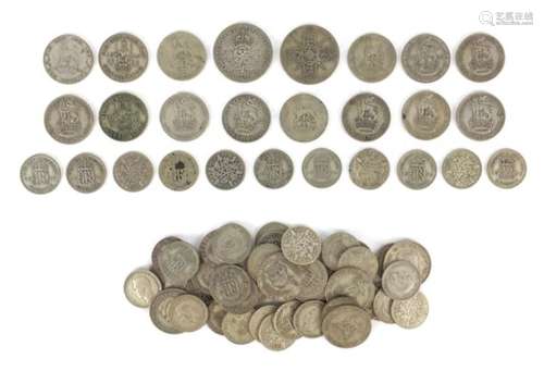 British pre-1947 coinage including shillings and six pences, 272g : For Further Condition Reports