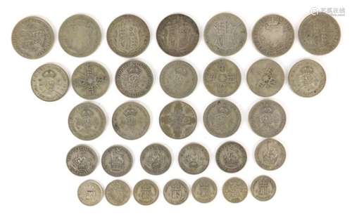 British pre-1947 coinage including half crowns, six pences, 279g : For Further Condition Reports