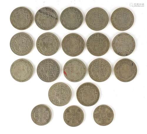 British pre 1947 half crowns and florins, 255.0g : For Further Condition Reports Please Visit Our