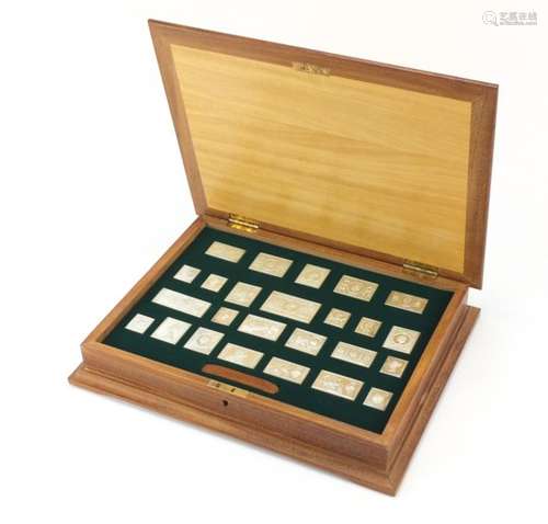 The stamps of Royality, set of twenty five silver ingots, 1726/5000 housed in a fitted display