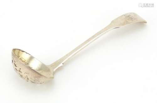 Georgian silver sifting spoon by William Frisbee, London 1820, 14cm in length, 42.8g : For Further