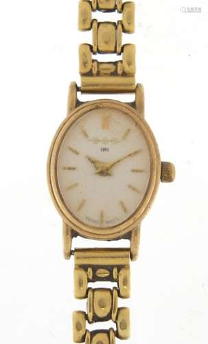 Ladies 9ct gold wristwatch with 9ct gold strap, 27.5g : For Further Condition Reports Please Visit