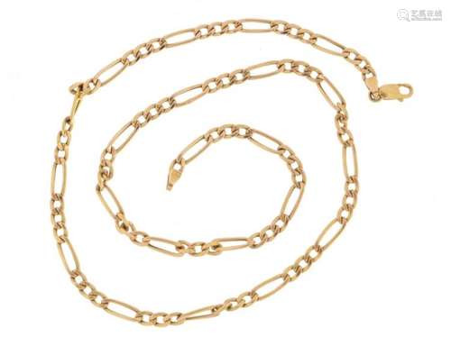 9ct gold figure link necklace, 44cm in length, 5.8g : For Further Condition Reports Please Visit Our