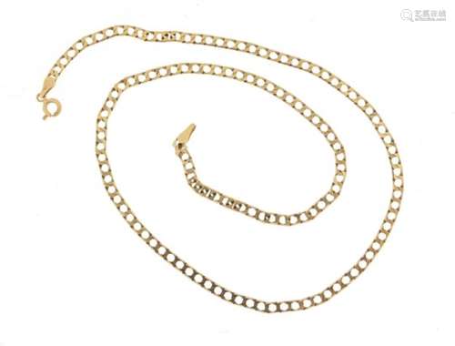 9ct gold curb link necklace, 44cm in length, 6.3g : For Further Condition Reports Please Visit Our