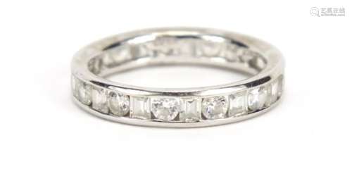 14ct gold cubic zirconia eternity ring, size L, 2.3g : For Further Condition Reports Please Visit