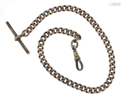 Silver watch chain with T-bar, 30cm in length, 30.0g : For Further Condition Reports Please Visit