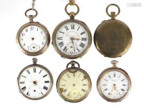 Six pocket watches, including some silver and a Superior Railway Timekeeper : For Further