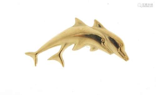 9ct gold dolphin brooch, 3.5cm in length, 1.0g : For Further Condition Reports Please Visit Our