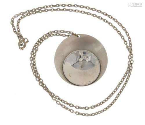 Lord Pythons designed pendant on a white metal necklace, the pendant 4.5cm in diameter : For Further