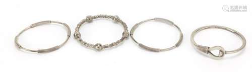 Four silver bangles, 1.24g : For Further Condition Reports Please Visit Our Website, Updated Daily