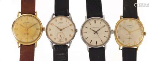 Four vintage gentleman's wristwatches comprising Timor, Rotary and Caravelle : For Further Condition