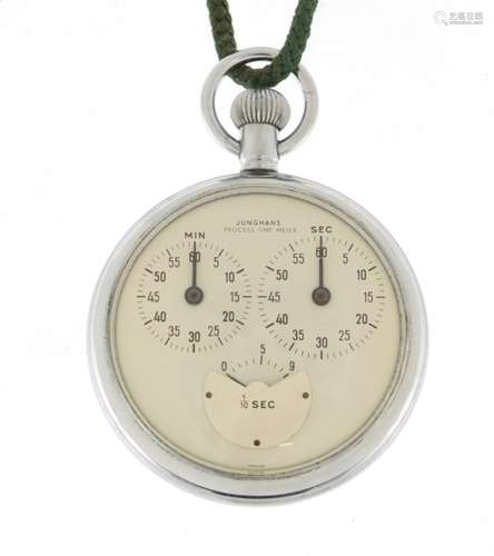 Junghans stopwatch in a Gravingtons box, 5.5cm in diameter : For Further Condition Reports Please