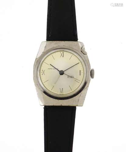 Vintage Home Recall alarm wristwatch, the case numbered 1125, 3.5cm in diameter : For Further