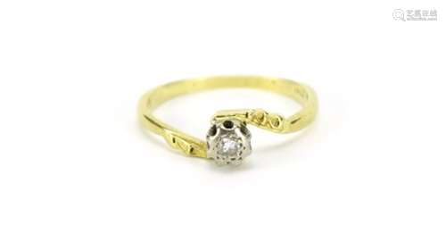 18ct gold diamond solitaire ring, size K, 2.1g : For Further Condition Reports Please Visit Our