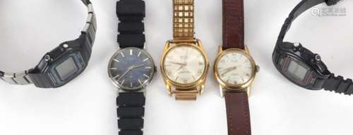 Vintage and later wrist watches including Dupont, Mudu and Casio : For Further Condition Reports