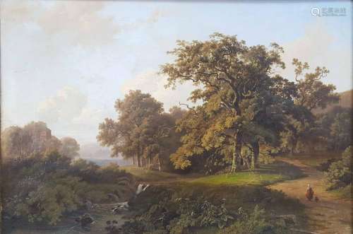 Pieter Lodeviik KLUYVER (1816 - 1900). Walk by a forest