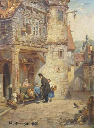 Cornelis SPRINGER (1817-1891). Vegetable stall. 1882