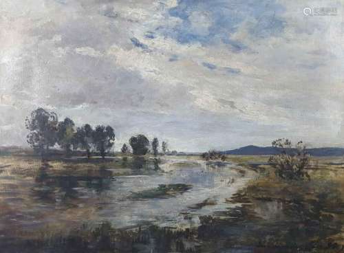 INDISTINCTLY SIGNED (XIX). Impressionist river